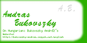 andras bukovszky business card